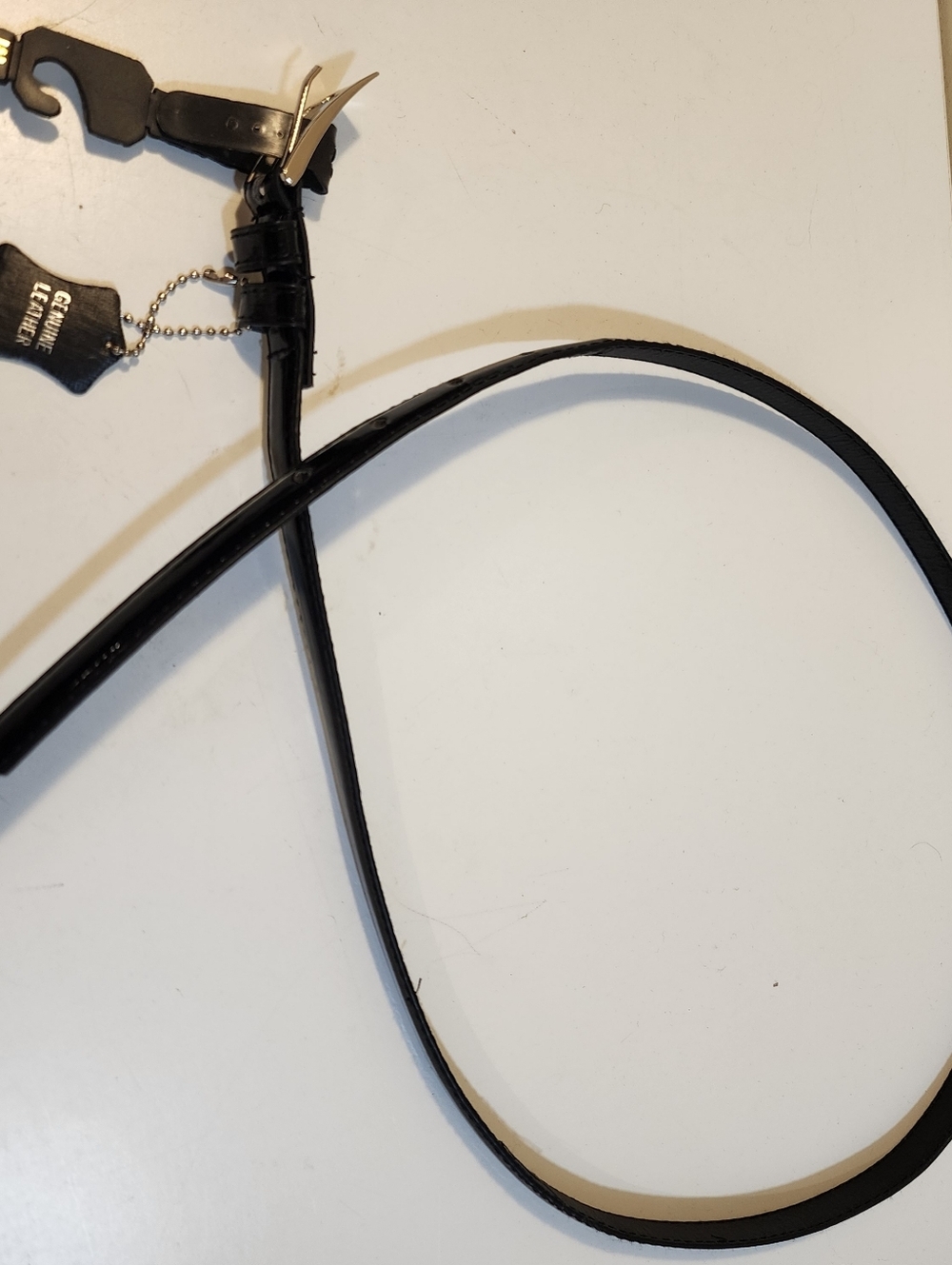 American Design Skinny Black Genuine Leather Belt Sz M. NWT